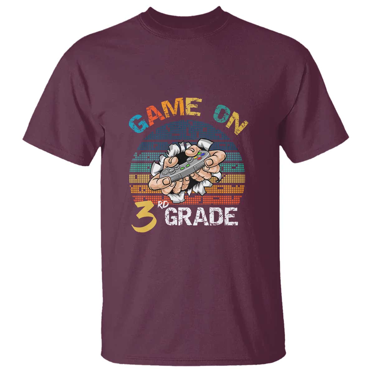 game-on-3rd-grade-t-shirt-funny-back-to-school-gamer-level-unlocked