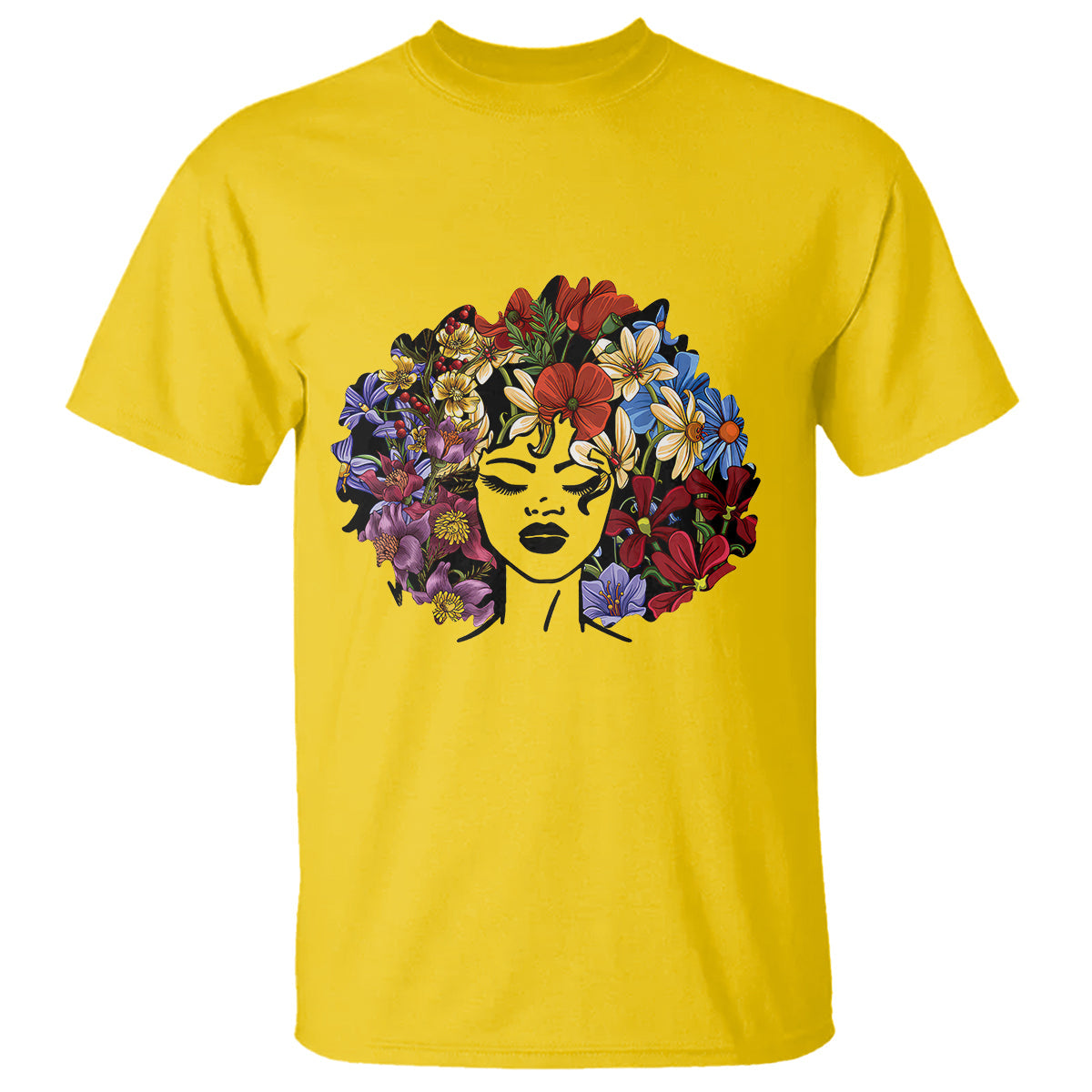 black-history-themed-t-shirt-for-women-afro-flower-hair-juneteenth-1