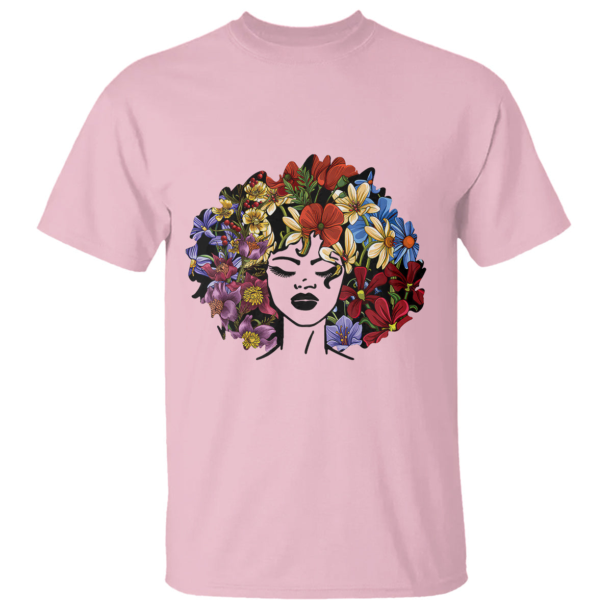 black-history-themed-t-shirt-for-women-afro-flower-hair-juneteenth-1