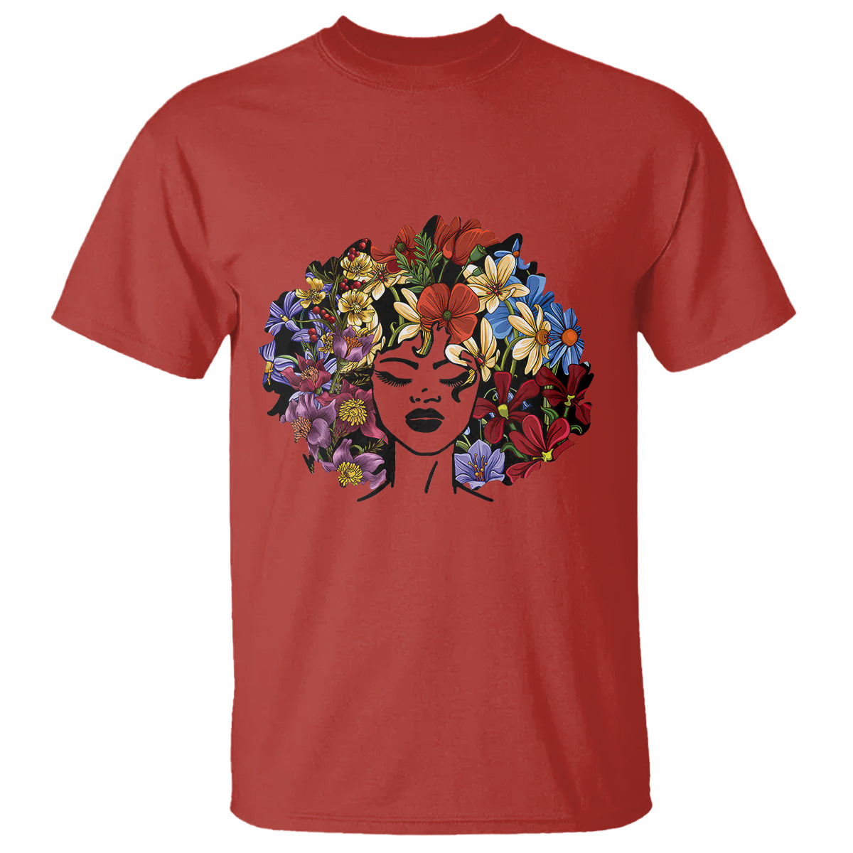 black-history-themed-t-shirt-for-women-afro-flower-hair-juneteenth-1