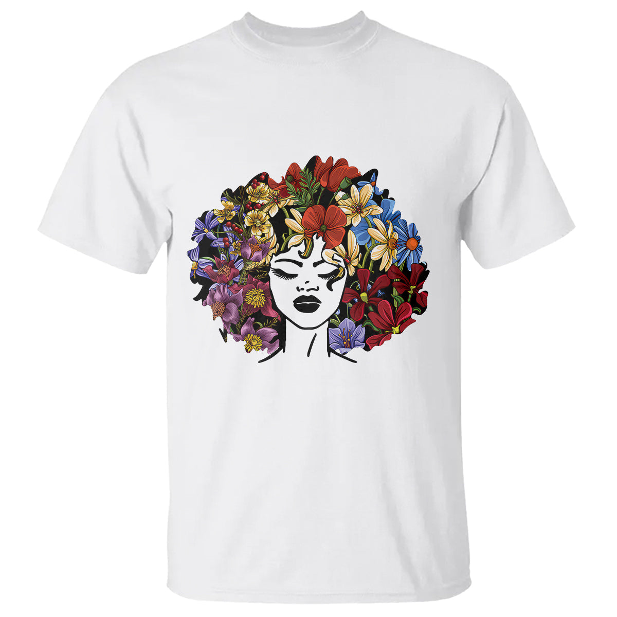 black-history-themed-t-shirt-for-women-afro-flower-hair-juneteenth-1