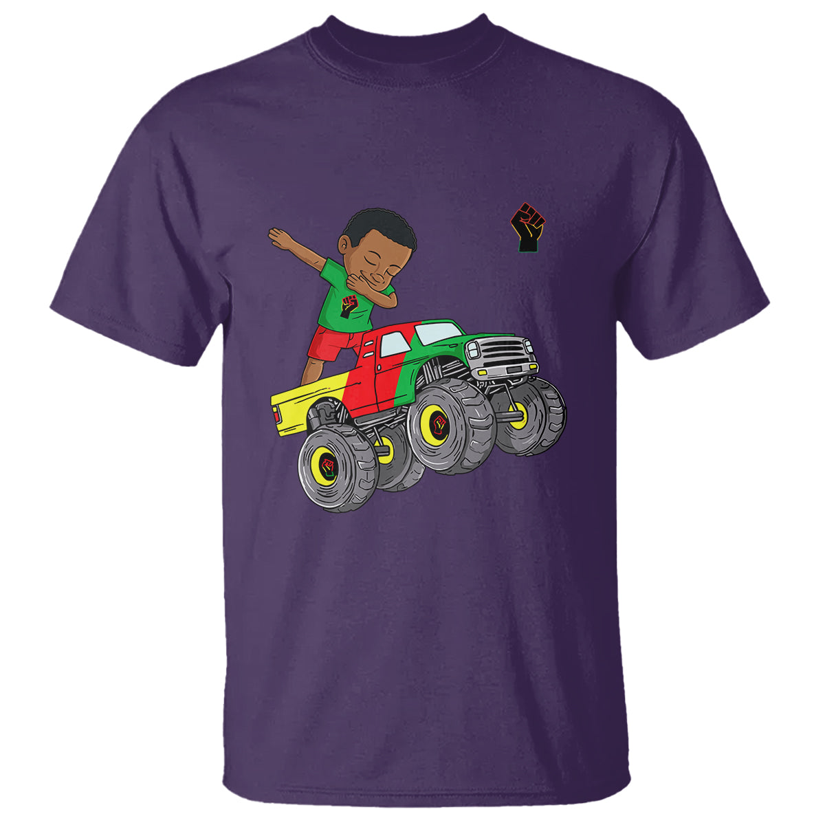 funny-black-history-t-shirt-african-kids-dabbing-black-king-in-monster-truck-1