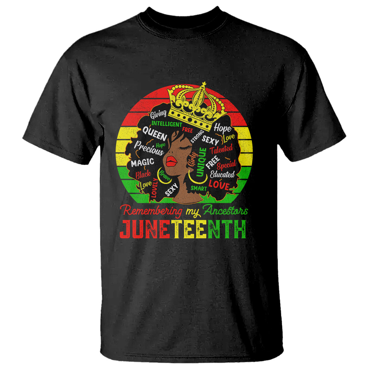 black-women-t-shirt-remembering-my-ancestors-juneteenth-celebrate-1