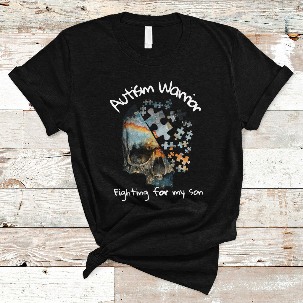 skull-autism-warrior-t-shirt-fighting-for-my-son-love-support-1