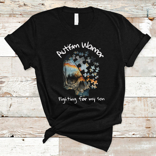 skull-autism-warrior-t-shirt-fighting-for-my-son-love-support-1