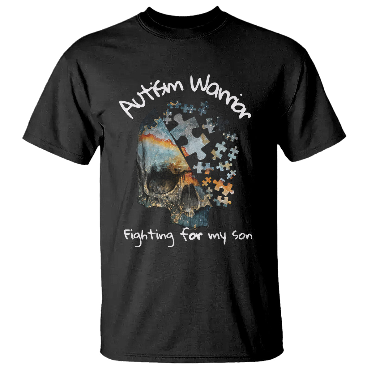skull-autism-warrior-t-shirt-fighting-for-my-son-love-support