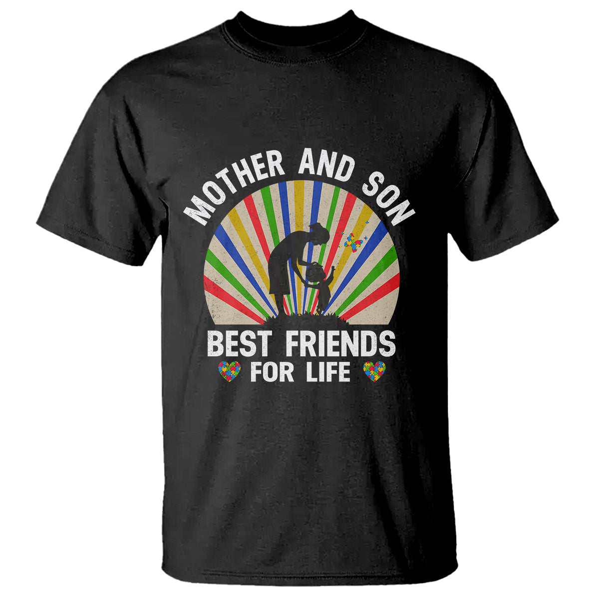 autism-mom-t-shirt-mother-and-son-best-friends-for-life-retro