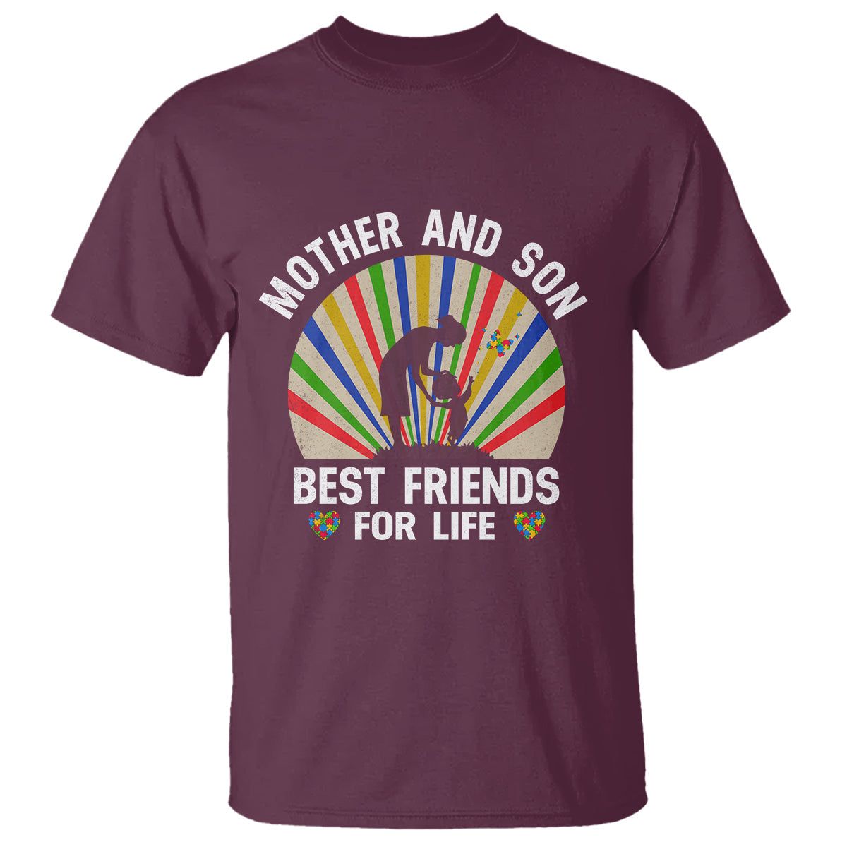 autism-mom-t-shirt-mother-and-son-best-friends-for-life-retro