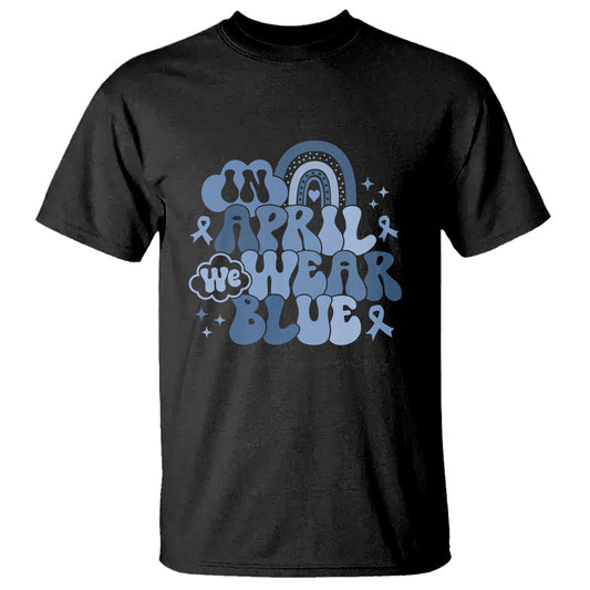 autism-awareness-t-shirt-in-april-we-wear-blue-rainbow-retro-groovy