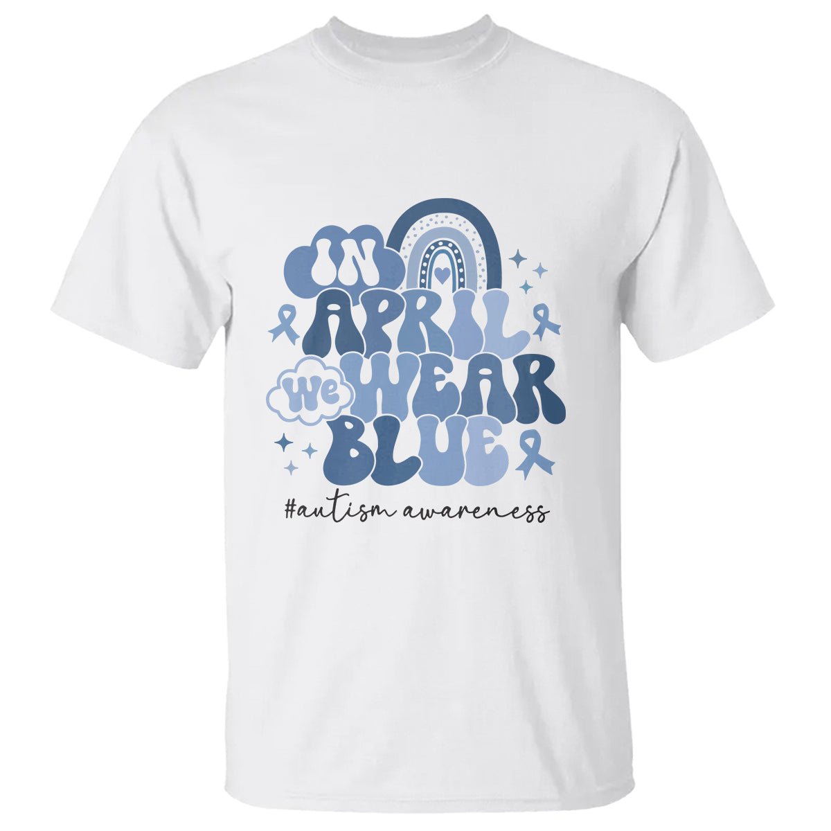 autism-awareness-t-shirt-in-april-we-wear-blue-rainbow-retro-groovy