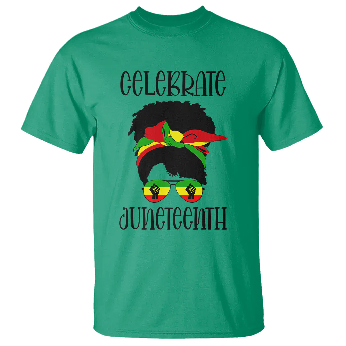 black-women-messy-bun-juneteenth-celebrate-t-shirt