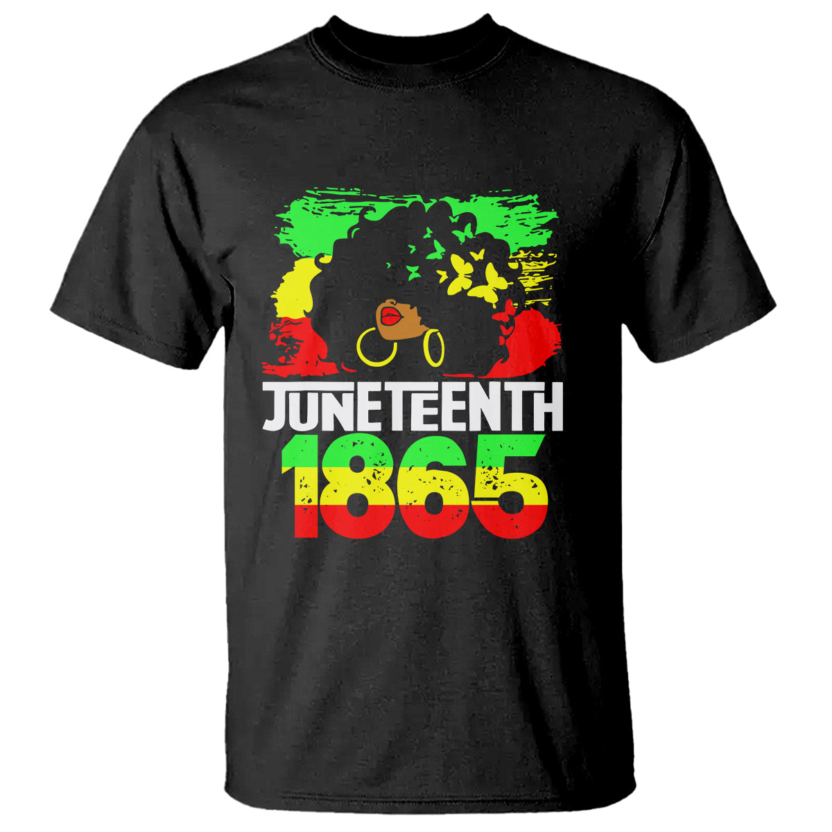 afro-woman-t-shirt-juneteenth-1865-black-pride