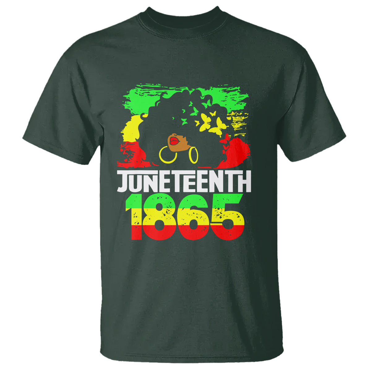 afro-woman-t-shirt-juneteenth-1865-black-pride