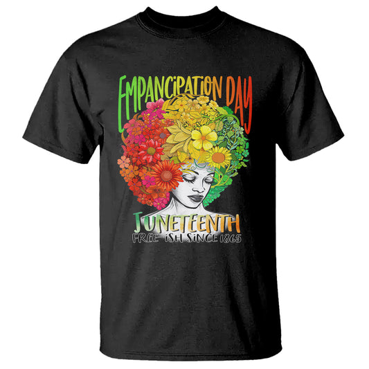 freeish-juneteenth-t-shirt-black-women-with-flowers-in-her-hair-freedom-day-african-american-june-19th-1865