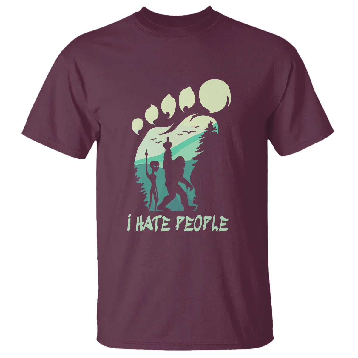 i-hate-people-funny-alien-bigfoot-mountains-trip-2024-t-shirt