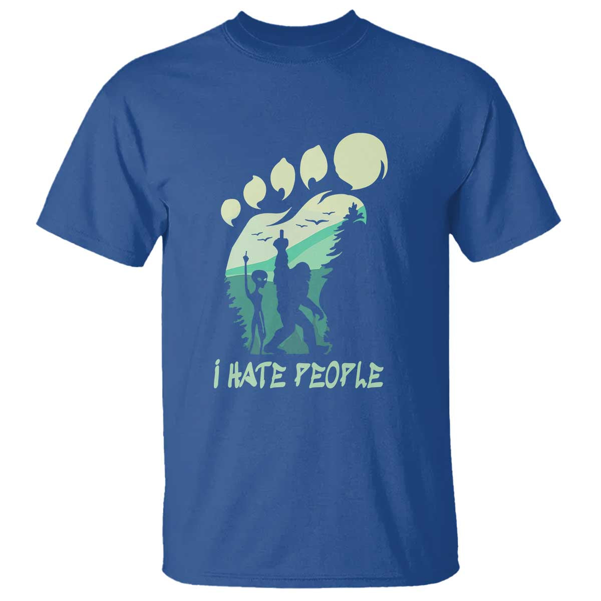 i-hate-people-funny-alien-bigfoot-mountains-trip-2024-t-shirt