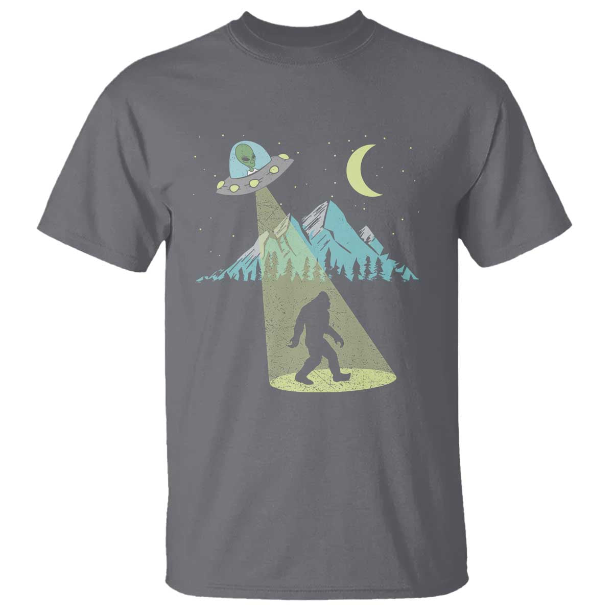 bigfoot-ufo-abduction-moon-mountain-alien-vintage-graphic-t-shirt