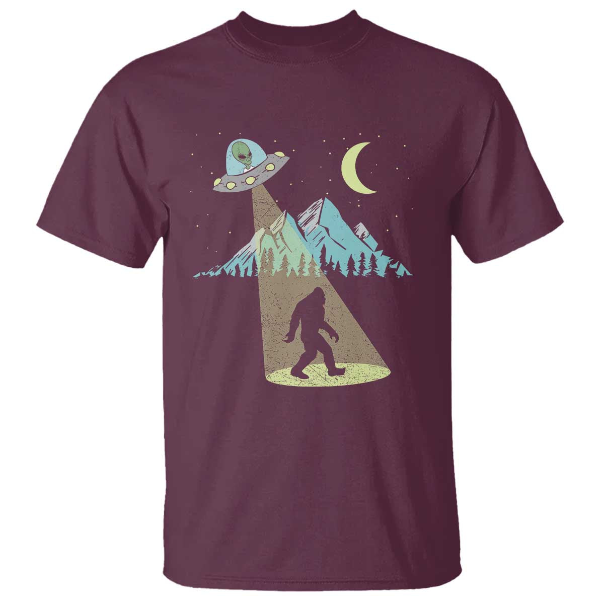 bigfoot-ufo-abduction-moon-mountain-alien-vintage-graphic-t-shirt