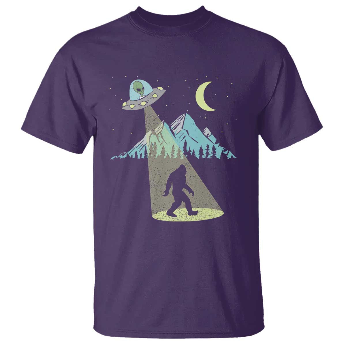 bigfoot-ufo-abduction-moon-mountain-alien-vintage-graphic-t-shirt