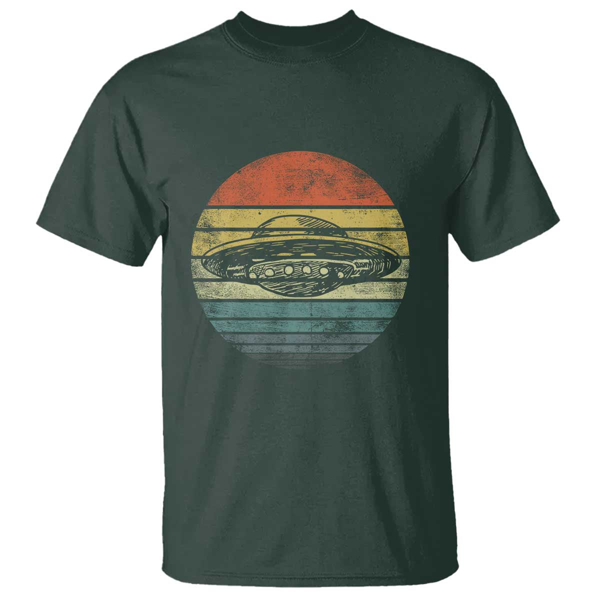 ufo-gifts-retro-sunset-funny-alien-ufo-hunter-silhouette-t-shirt-1