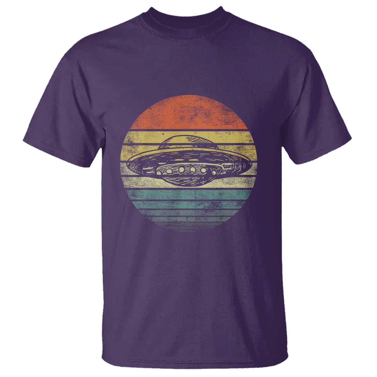 ufo-gifts-retro-sunset-funny-alien-ufo-hunter-silhouette-t-shirt-1