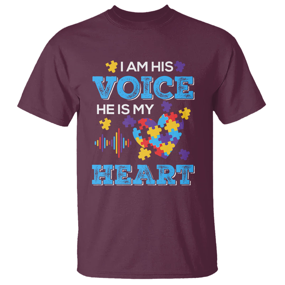 autism-parents-t-shirt-i-am-his-voice-he-is-my-heart-puzzle-heart