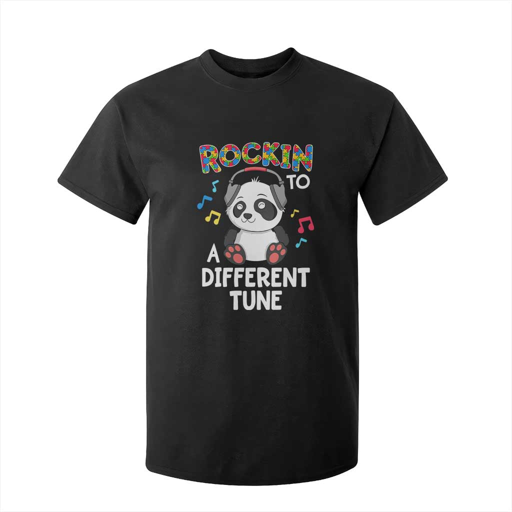 Panda Autism T Shirt For Kid Rockin' To A Different Tune Cute Kids