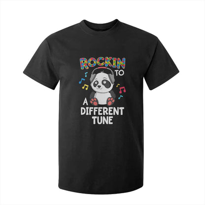 Panda Autism T Shirt For Kid Rockin' To A Different Tune Cute Kids