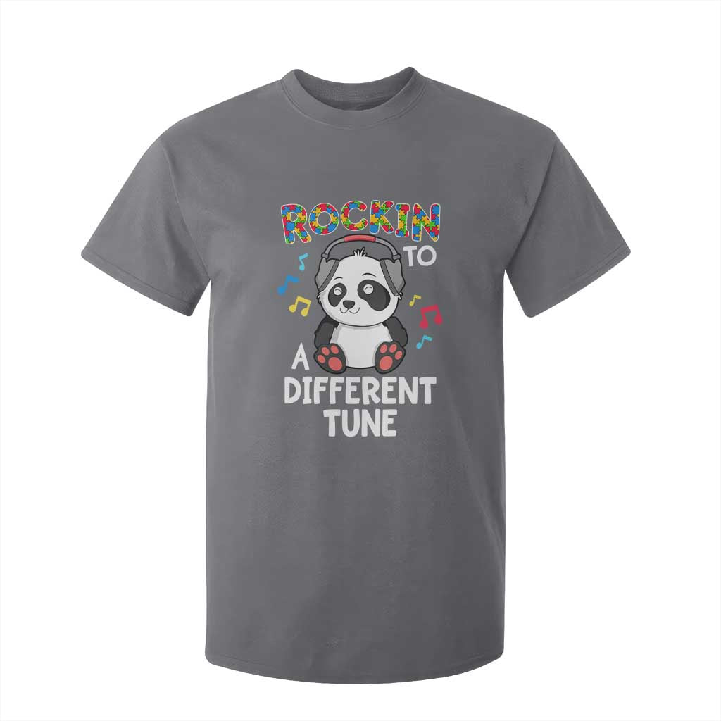 Panda Autism T Shirt For Kid Rockin' To A Different Tune Cute Kids