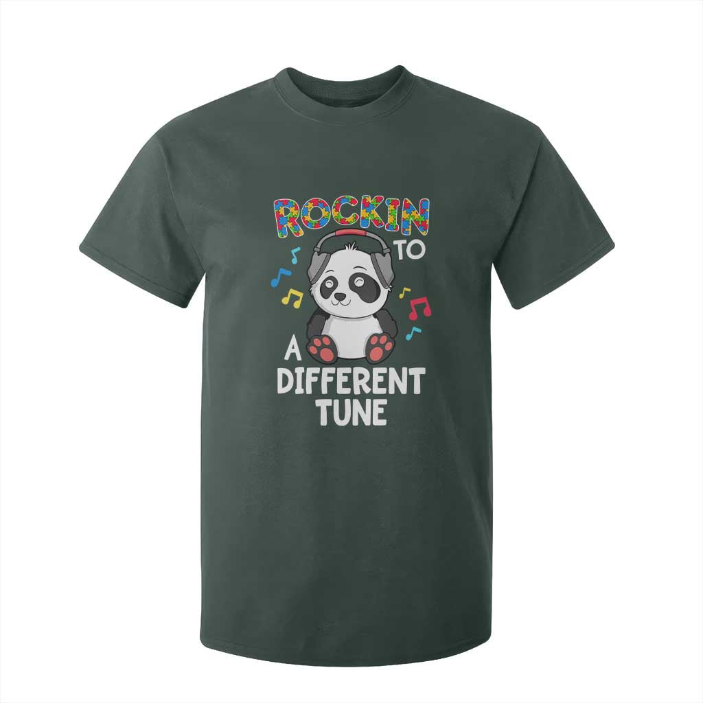 Panda Autism T Shirt For Kid Rockin' To A Different Tune Cute Kids