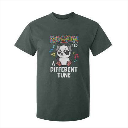 Panda Autism T Shirt For Kid Rockin' To A Different Tune Cute Kids