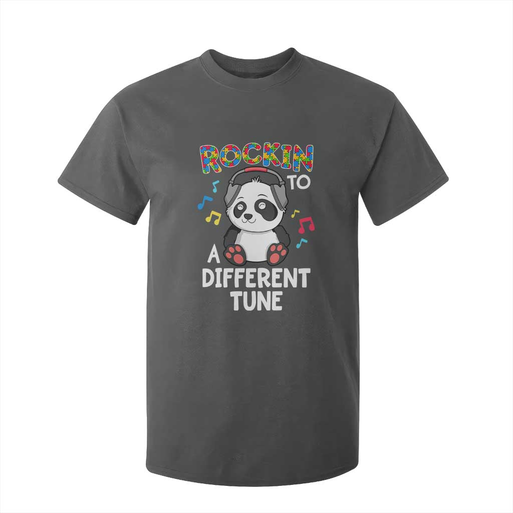 Panda Autism T Shirt For Kid Rockin' To A Different Tune Cute Kids
