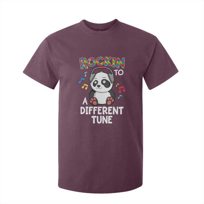Panda Autism T Shirt For Kid Rockin' To A Different Tune Cute Kids