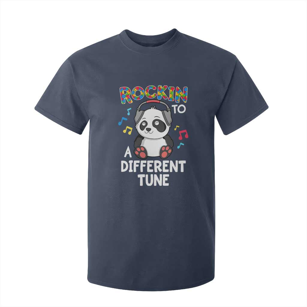 Panda Autism T Shirt For Kid Rockin' To A Different Tune Cute Kids