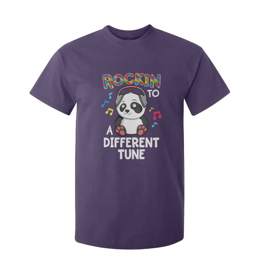 Panda Autism T Shirt For Kid Rockin' To A Different Tune Cute Kids