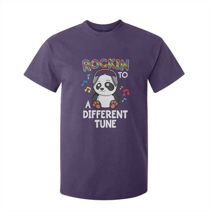 Panda Autism T Shirt For Kid Rockin' To A Different Tune Cute Kids