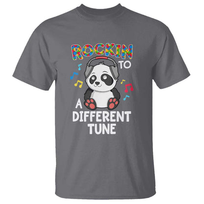 Panda Autism T Shirt Rockin' To A Different Tune Cute Kids