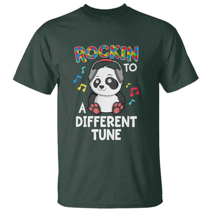 Panda Autism T Shirt Rockin' To A Different Tune Cute Kids