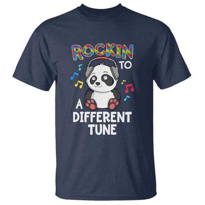 Panda Autism T Shirt Rockin' To A Different Tune Cute Kids