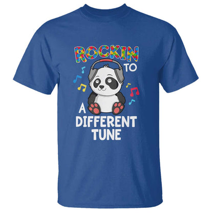 Panda Autism T Shirt Rockin' To A Different Tune Cute Kids