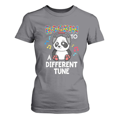 Panda Autism T Shirt For Women Rockin' To A Different Tune Cute Kids