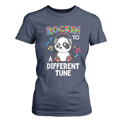 Panda Autism T Shirt For Women Rockin' To A Different Tune Cute Kids