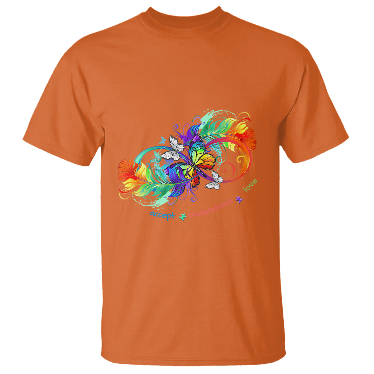 autism-acceptance-t-shirt-accept-understand-love-rainbow-infinity-with-butterfly-feathers