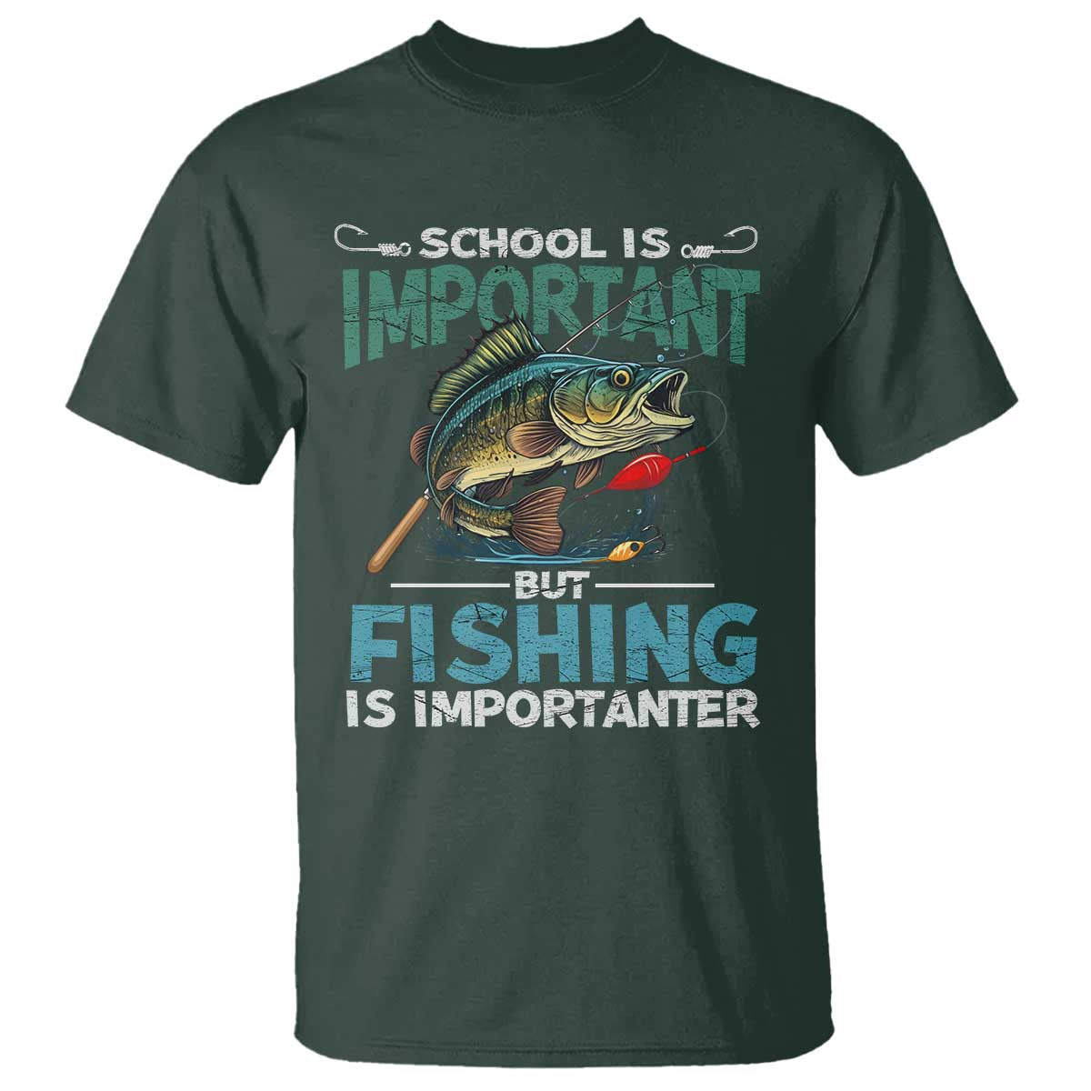 funny-fishing-t-shirt-school-is-important-but-fishing-is-importanter-bass-fisherman