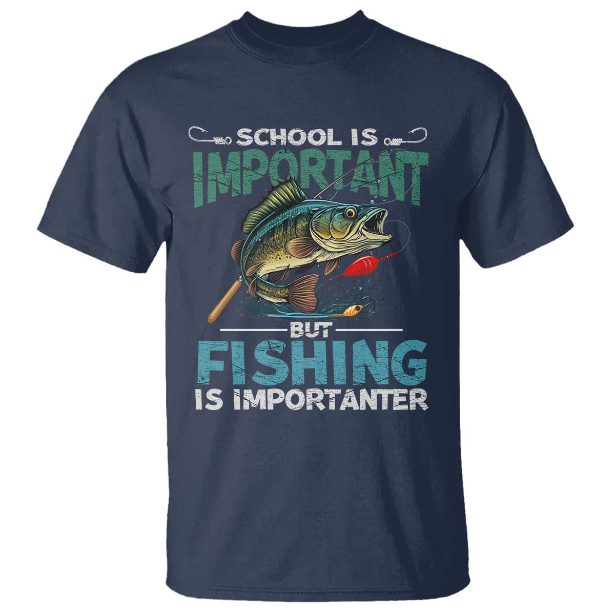 funny-fishing-t-shirt-school-is-important-but-fishing-is-importanter-bass-fisherman