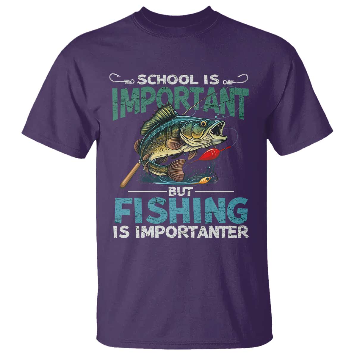 funny-fishing-t-shirt-school-is-important-but-fishing-is-importanter-bass-fisherman