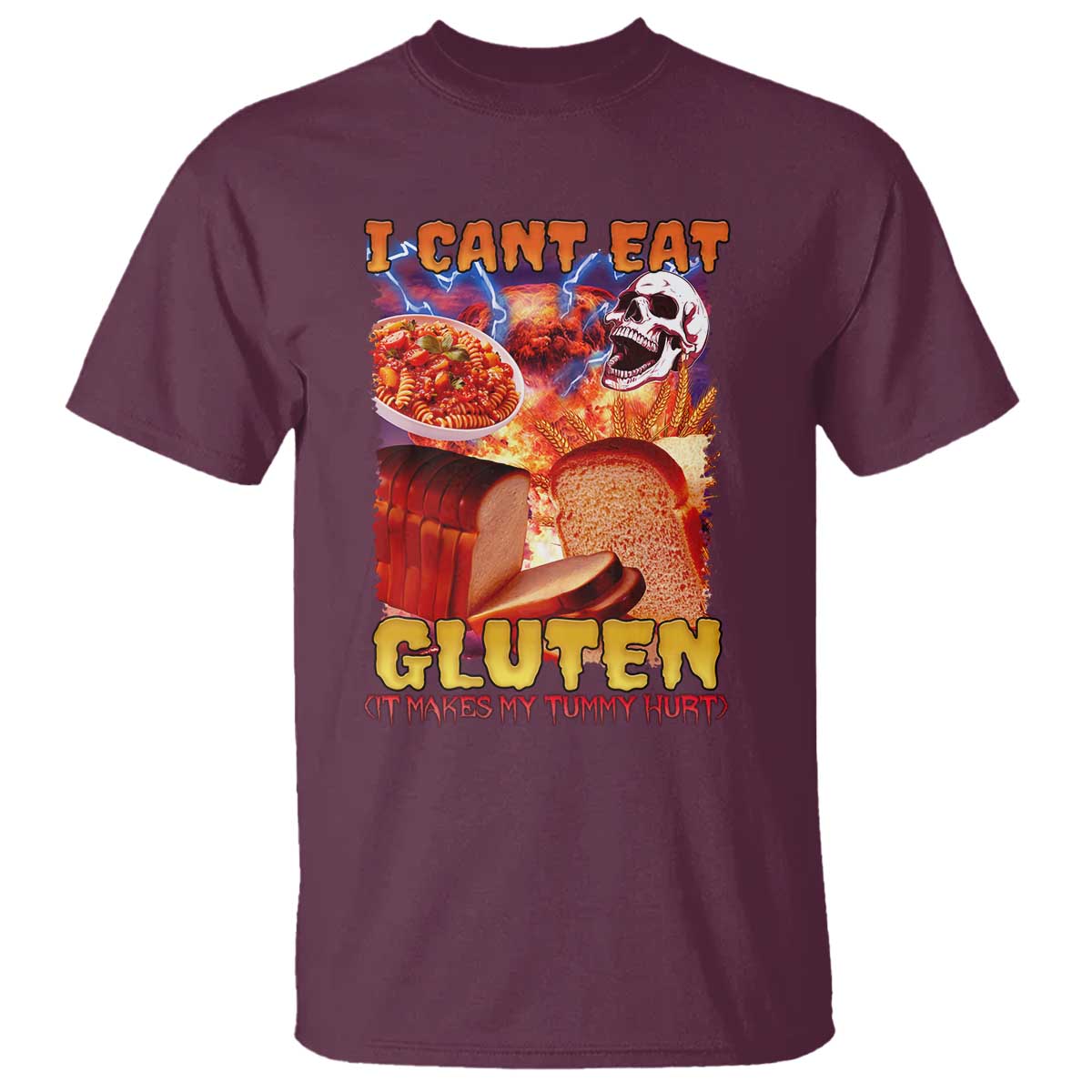 funny-gluten-intolerance-t-shirt-i-cant-eat-gluten-it-makes-my-tummy-hurt-skeleton-meme