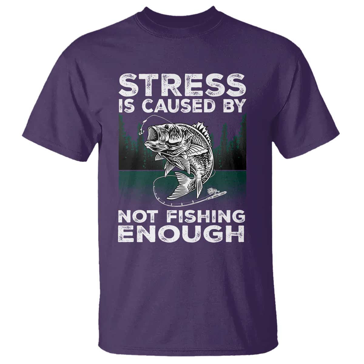 funny-fishing-t-shirt-stress-is-caused-by-not-fishing-enough-bass-fly-lovers-fisherman