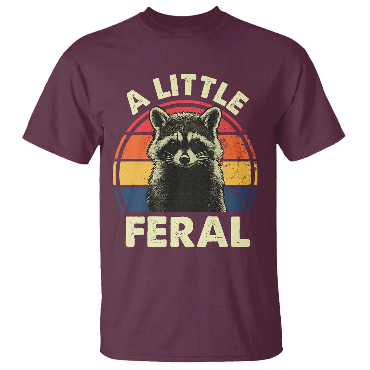 funny-raccoon-t-shirt-a-little-feral-trash-panda-meme-retro