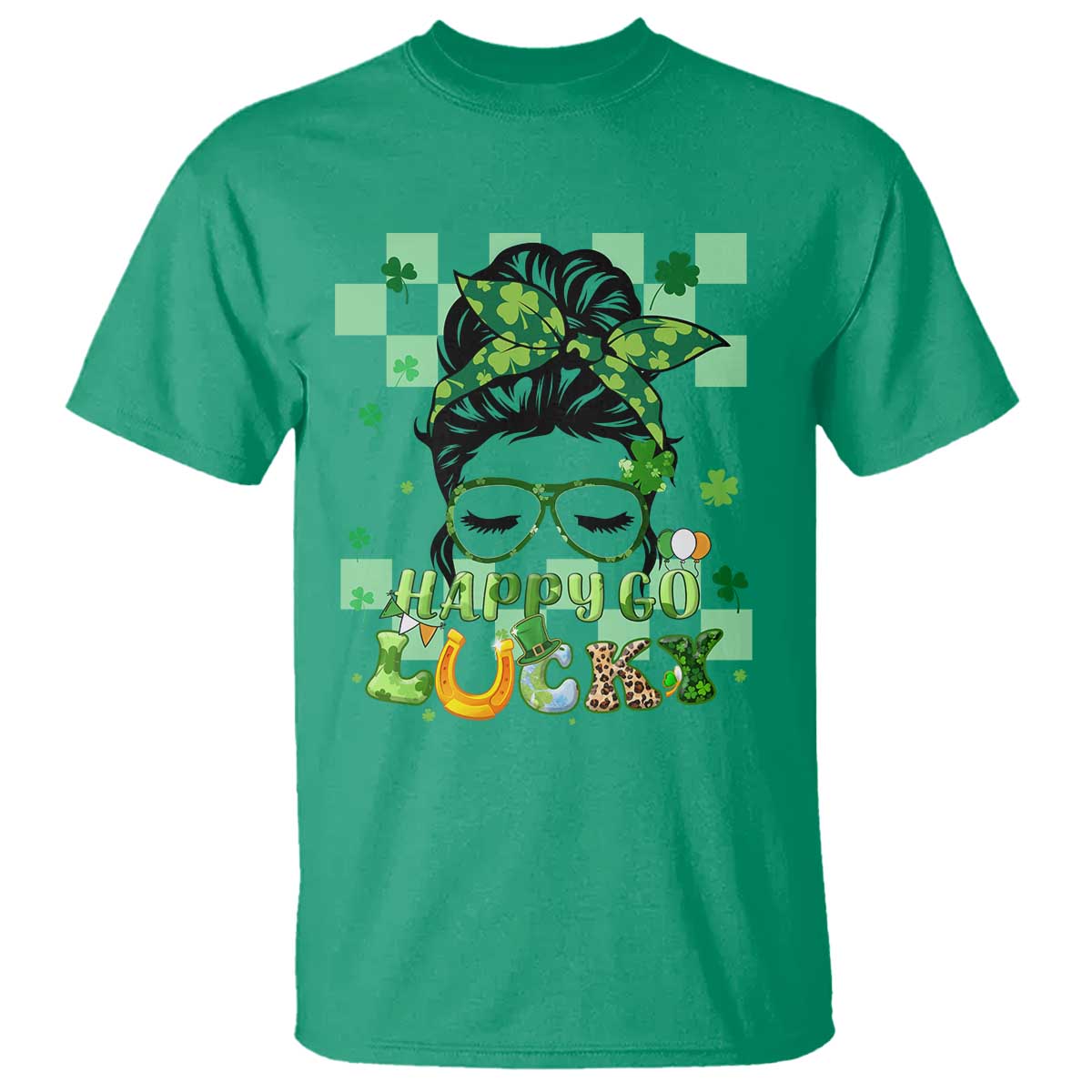 retro-happy-go-lucky-messy-bun-shamrocks-st-patricks-day-t-shirt-ts02